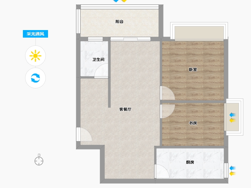 广东省-佛山市-保利中交大都汇-66.58-户型库-采光通风