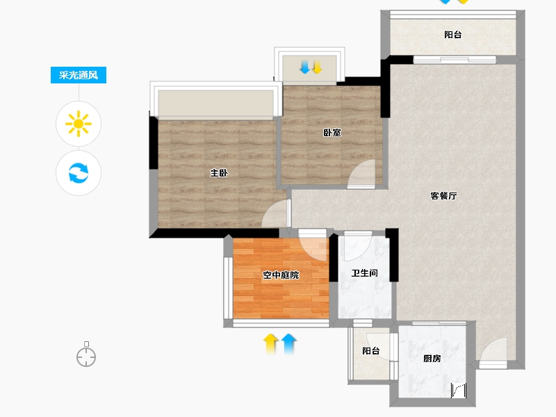 广东省-佛山市-三水冠军城-68.67-户型库-采光通风