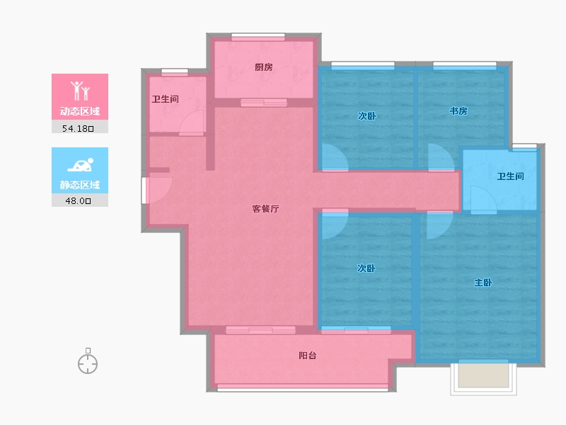 江苏省-常州市-熙悦府-91.16-户型库-动静分区