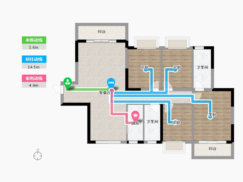 广西壮族自治区-南宁市-汉军冠江台-111.87-户型库-动静线