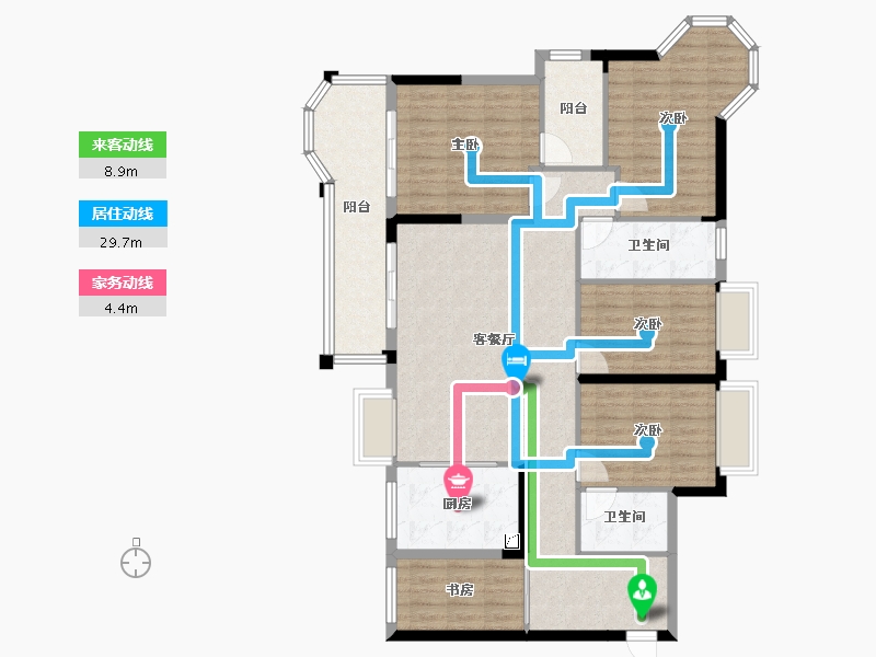 广西壮族自治区-南宁市-汉军冠江台-120.78-户型库-动静线