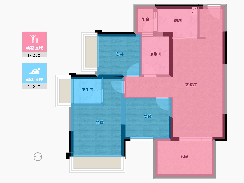 广西壮族自治区-南宁市-天健天境-67.85-户型库-动静分区