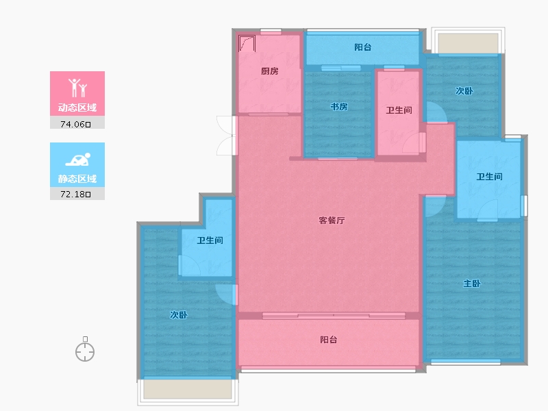 浙江省-杭州市-时代滨江丹枫四季院-132.00-户型库-动静分区