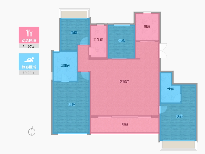 浙江省-杭州市-时代滨江丹枫四季院-132.00-户型库-动静分区