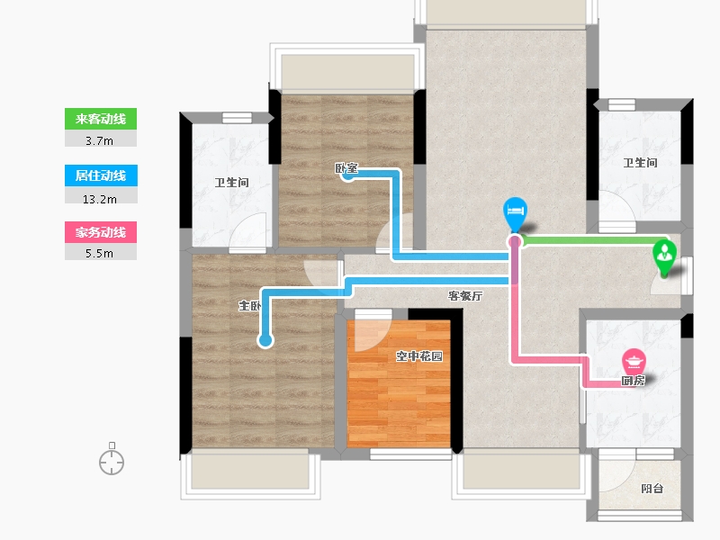 广东省-佛山市-中交白兰春晓-77.23-户型库-动静线