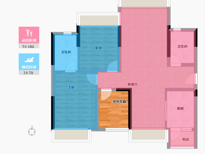 广东省-佛山市-中交白兰春晓-77.23-户型库-动静分区