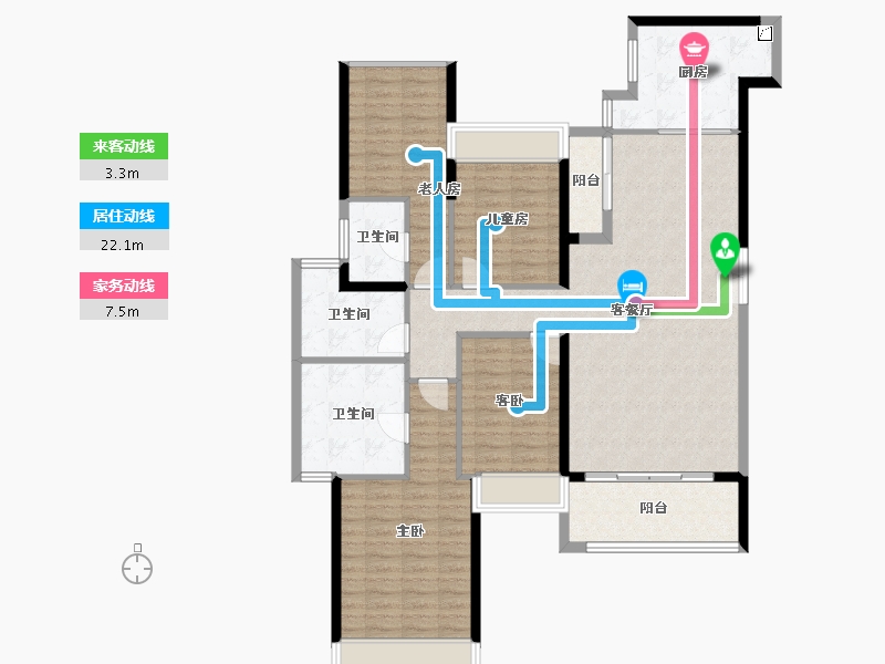 广东省-佛山市-三水冠军城-129.88-户型库-动静线