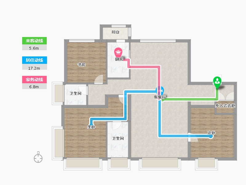 山西省-太原市-万科翡翠东第-129.42-户型库-动静线