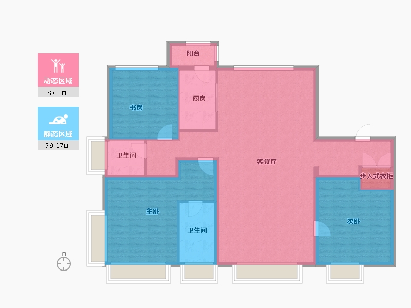 山西省-太原市-万科翡翠东第-129.42-户型库-动静分区