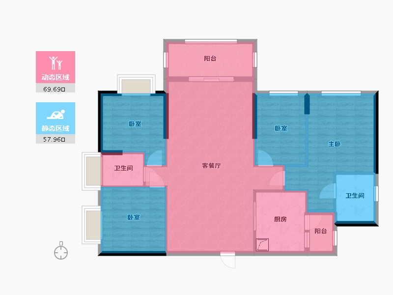 广东省-惠州市-惠州星河丹堤-F区-112.18-户型库-动静分区