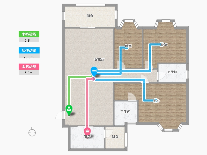 广东省-惠州市-东湖花园六号小区-121.90-户型库-动静线