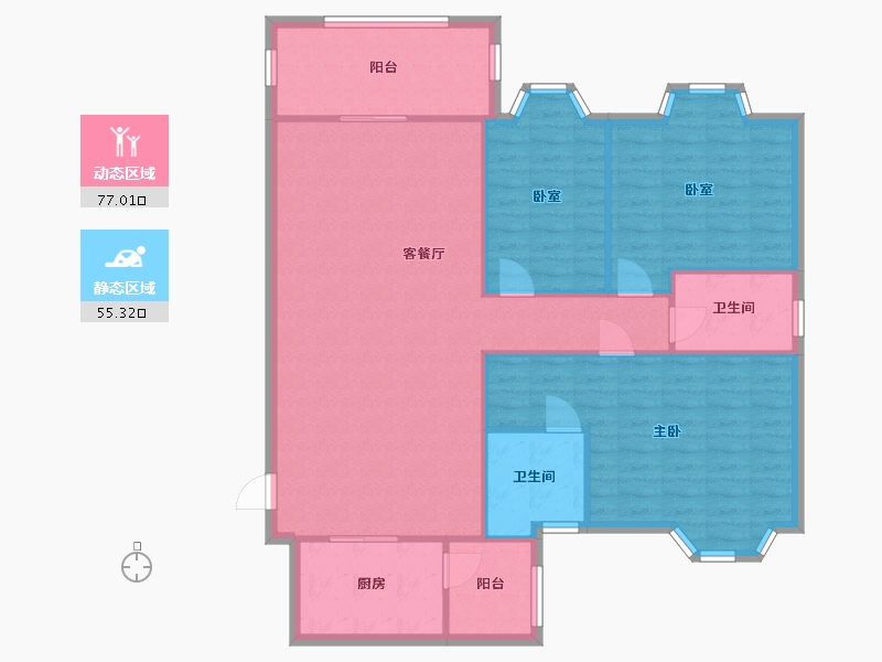 广东省-惠州市-东湖花园六号小区-121.90-户型库-动静分区