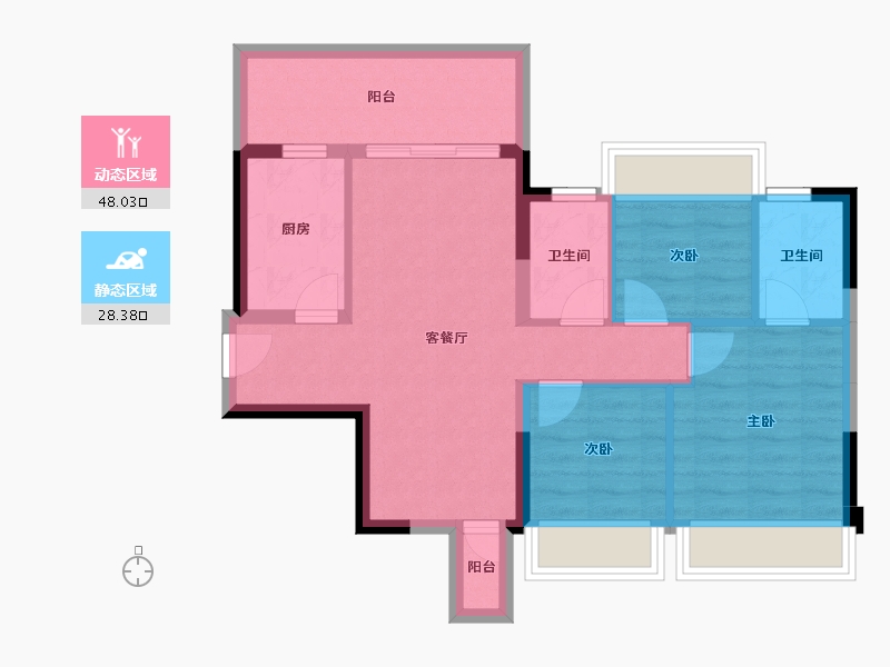 广西壮族自治区-南宁市-天健天境-67.46-户型库-动静分区