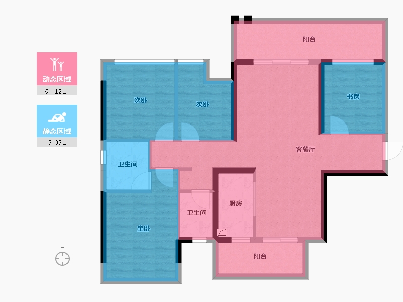 广西壮族自治区-南宁市-天健和府-97.03-户型库-动静分区