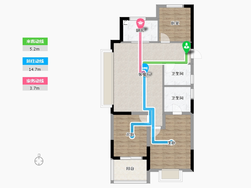 浙江省-杭州市-滨望之宸府-78.40-户型库-动静线