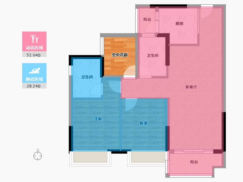 广东省-佛山市-中交白兰春晓-76.96-户型库-动静分区