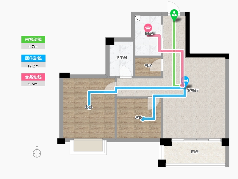 广西壮族自治区-南宁市-国田秋月蓝湾-67.20-户型库-动静线