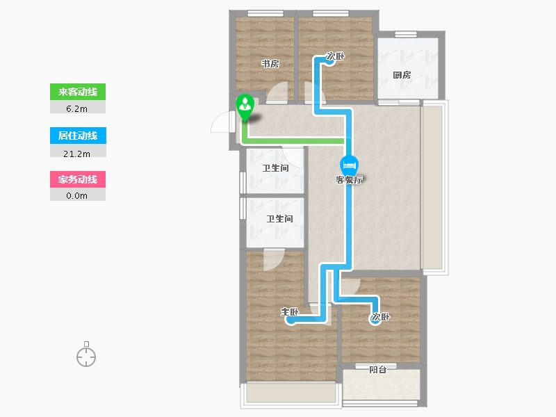 浙江省-杭州市-中梁沐宸院-95.20-户型库-动静线