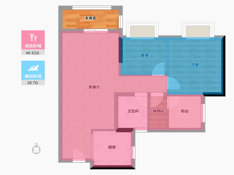 广东省-广州市-中建弘阳德信·湾璟壹号-62.40-户型库-动静分区