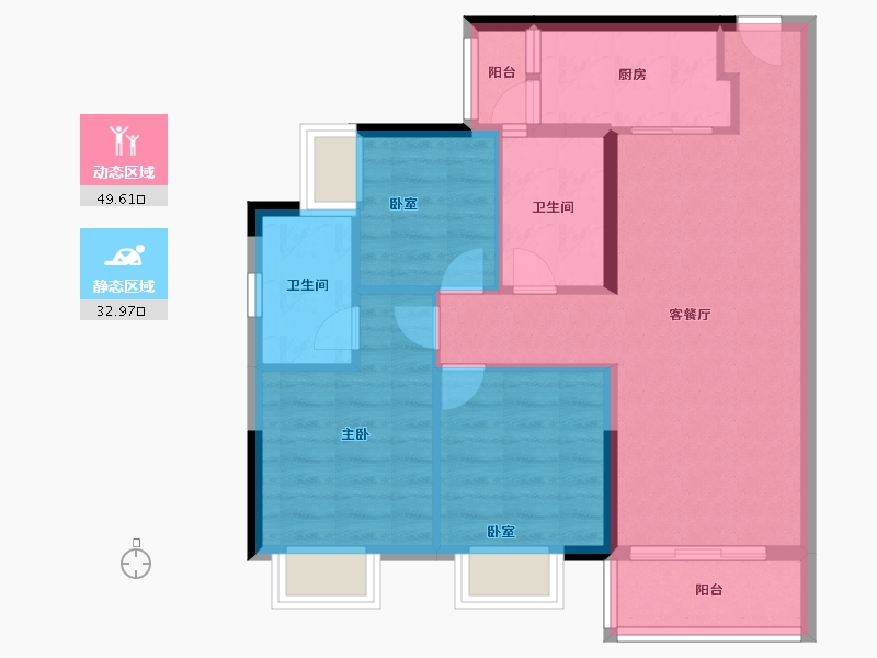 广东省-广州市-叠溪花园-73.60-户型库-动静分区