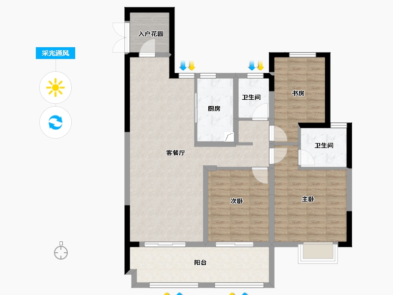 江苏省-常州市-旷达福源-102.40-户型库-采光通风