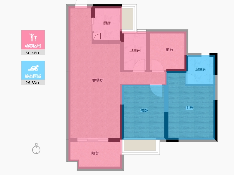 广东省-佛山市-禹洲德信云江府-67.53-户型库-动静分区