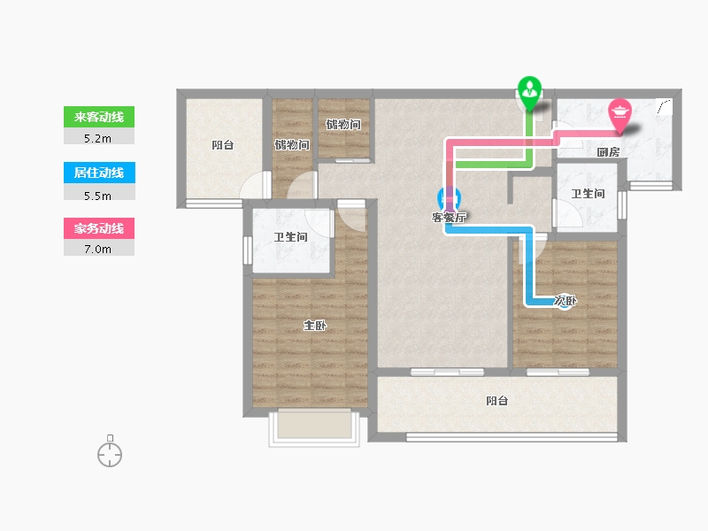 江苏省-常州市-星河国际-96.00-户型库-动静线