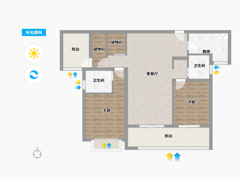 江苏省-常州市-星河国际-96.00-户型库-采光通风