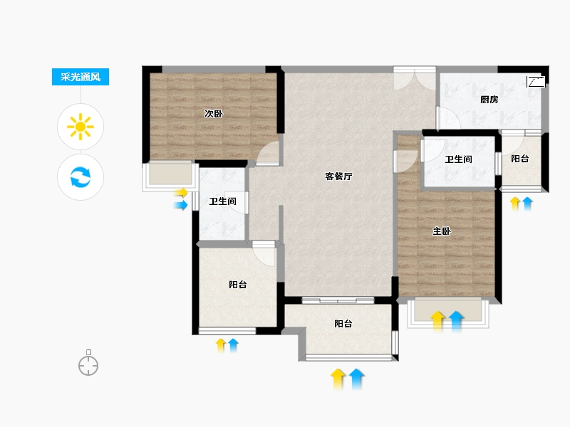 江苏省-常州市-星河国际-98.39-户型库-采光通风