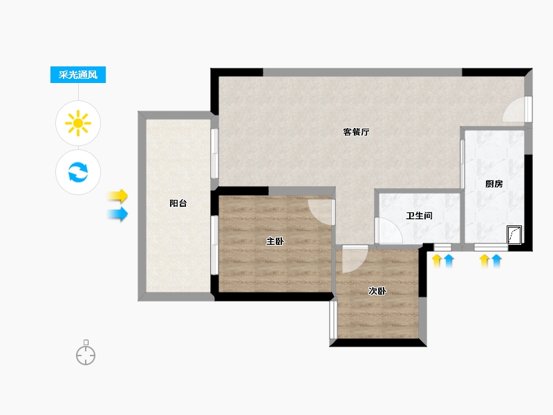 广西壮族自治区-南宁市-奥园瀚德棠悦府-68.24-户型库-采光通风