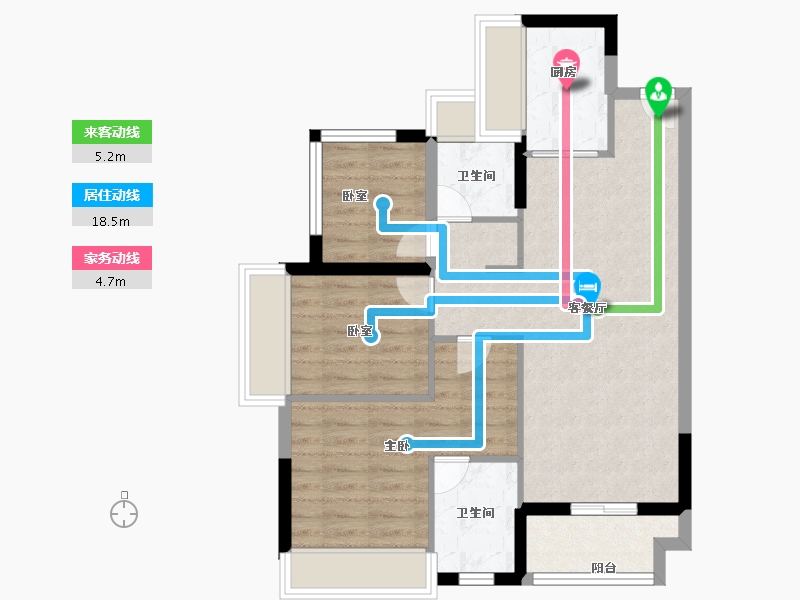 广东省-广州市-香江悦府-70.40-户型库-动静线