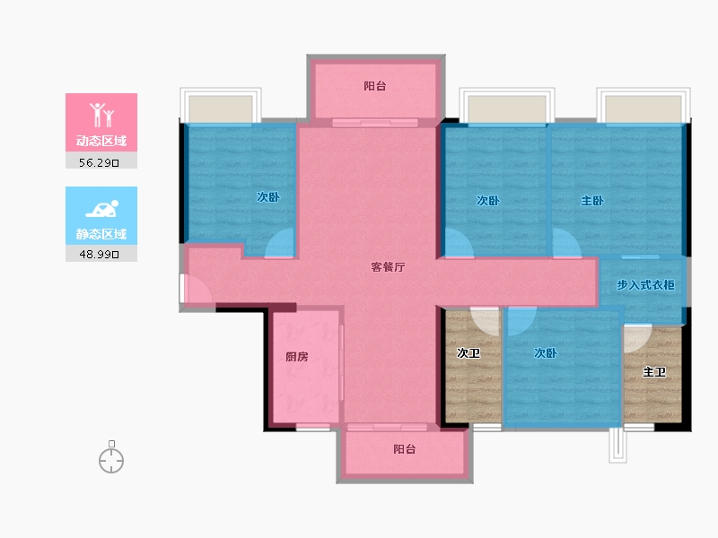 广西壮族自治区-南宁市-洋浦星-104.36-户型库-动静分区