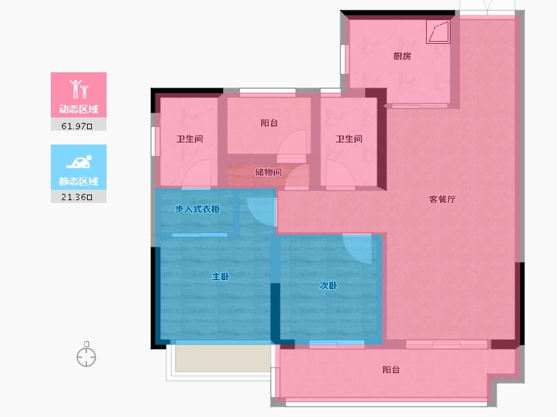 广东省-佛山市-中建壹品鄂旅投东湖学府-72.81-户型库-动静分区