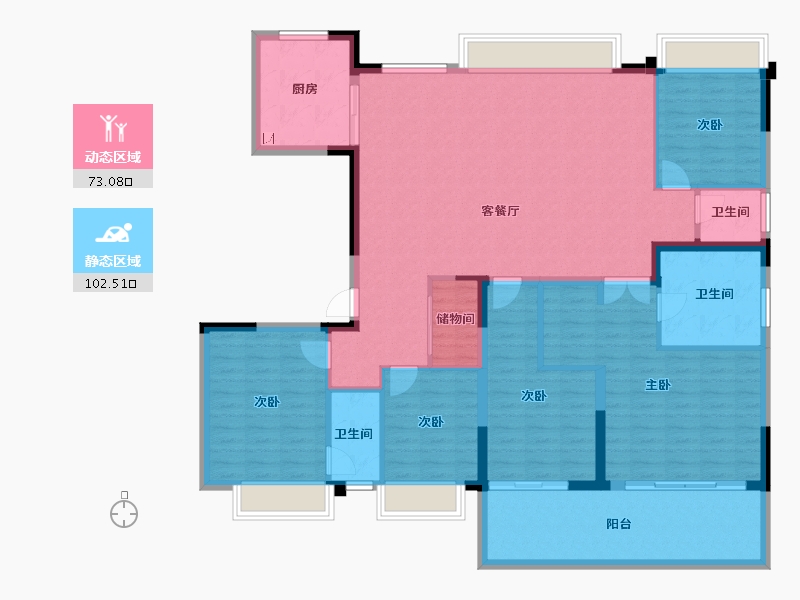 广西壮族自治区-南宁市-建发五象印月-160.52-户型库-动静分区