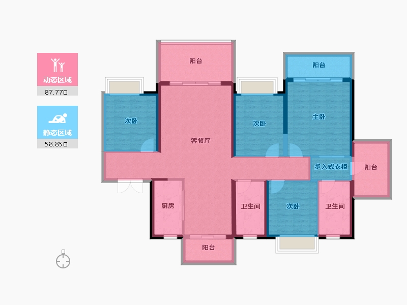 广西壮族自治区-南宁市-盛科城-131.86-户型库-动静分区