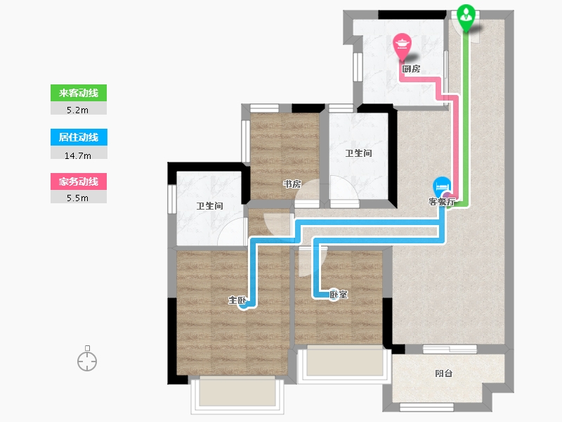 广东省-广州市-奥园中新城市天地-68.80-户型库-动静线