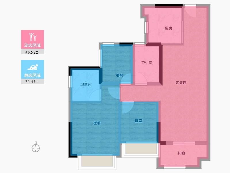 广东省-广州市-奥园中新城市天地-68.80-户型库-动静分区