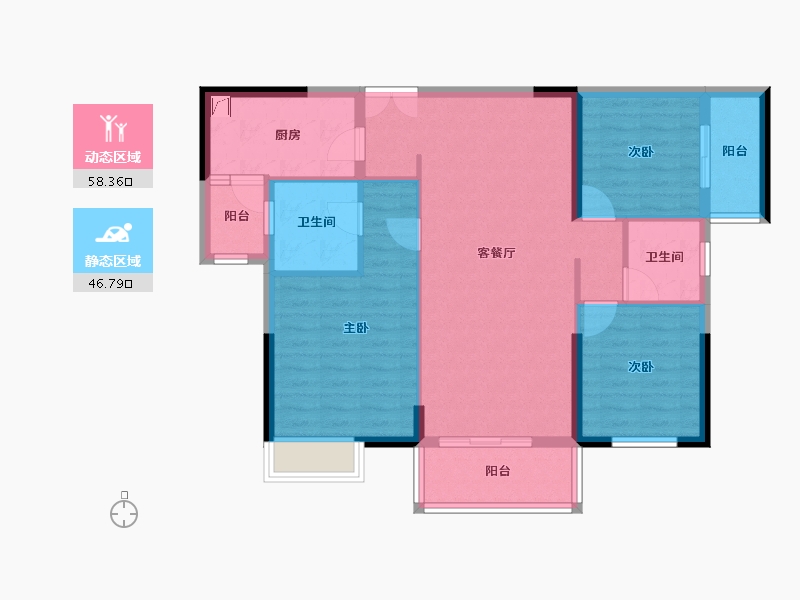 江苏省-常州市-星河国际-94.40-户型库-动静分区