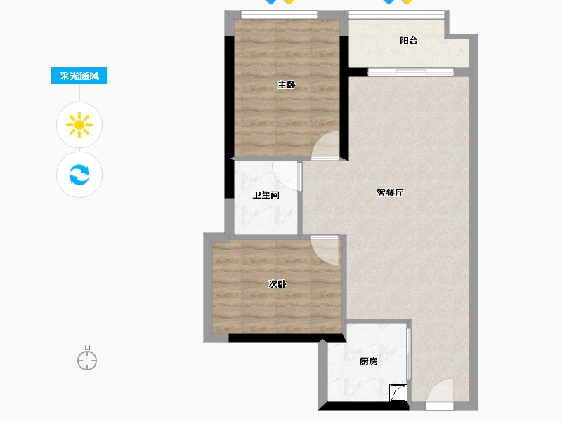 广东省-佛山市-美的鹭湖森林度假区-63.48-户型库-采光通风