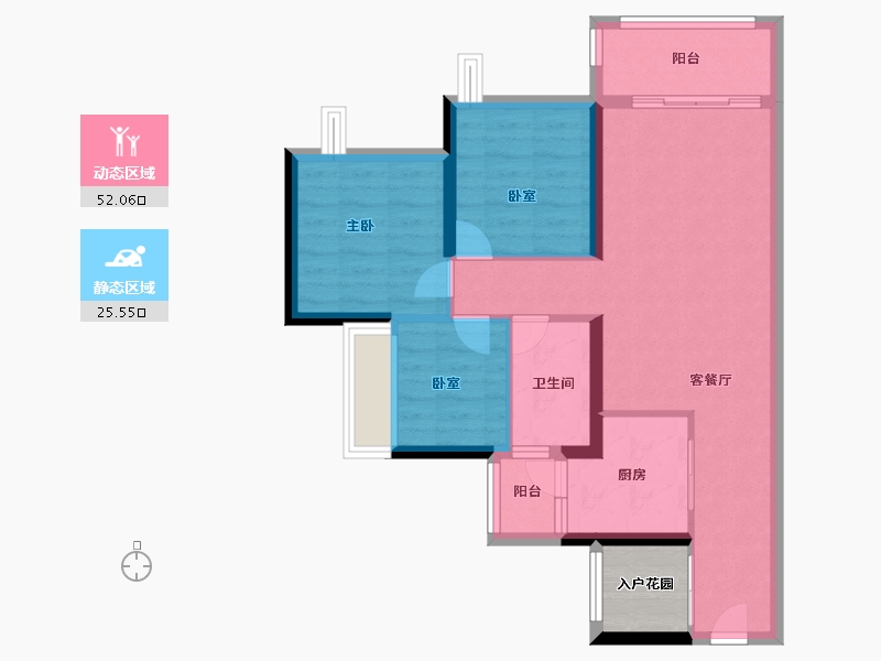 广东省-广州市-合生湖山国际-72.00-户型库-动静分区