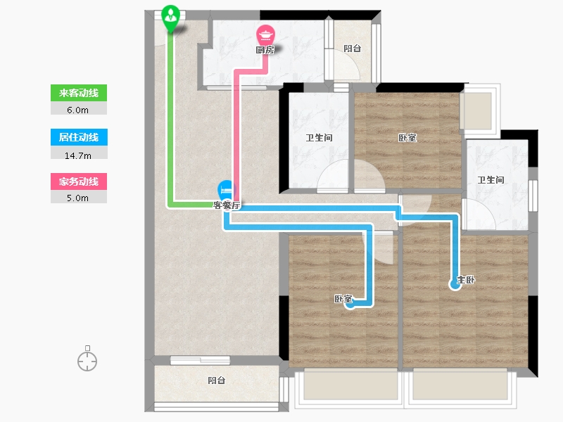 广东省-广州市-叠溪花园-78.40-户型库-动静线