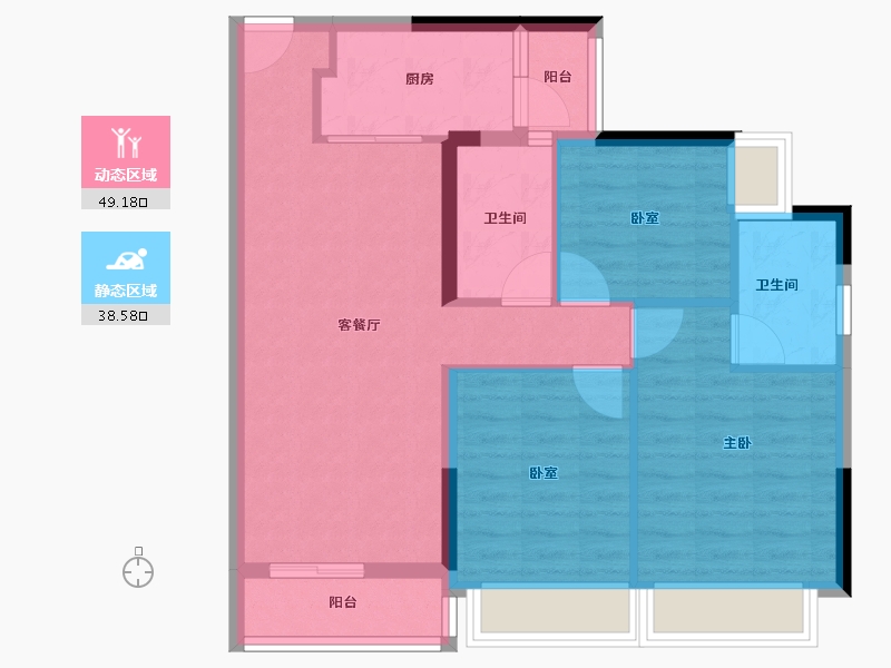 广东省-广州市-叠溪花园-78.40-户型库-动静分区