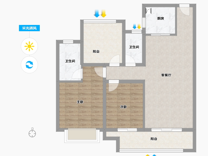 江苏省-常州市-星河国际-81.60-户型库-采光通风