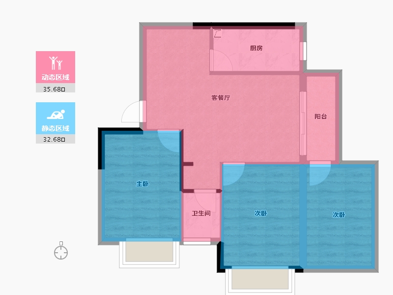 广西壮族自治区-南宁市-荣和伍壹大道-61.23-户型库-动静分区