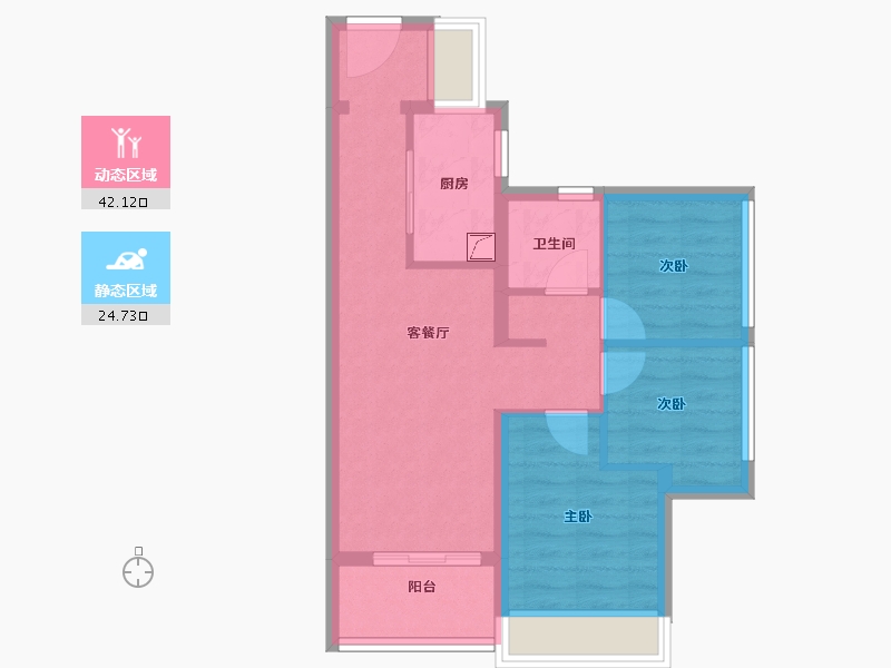 广东省-广州市-中建·鄂旅投岭南悦府-58.76-户型库-动静分区