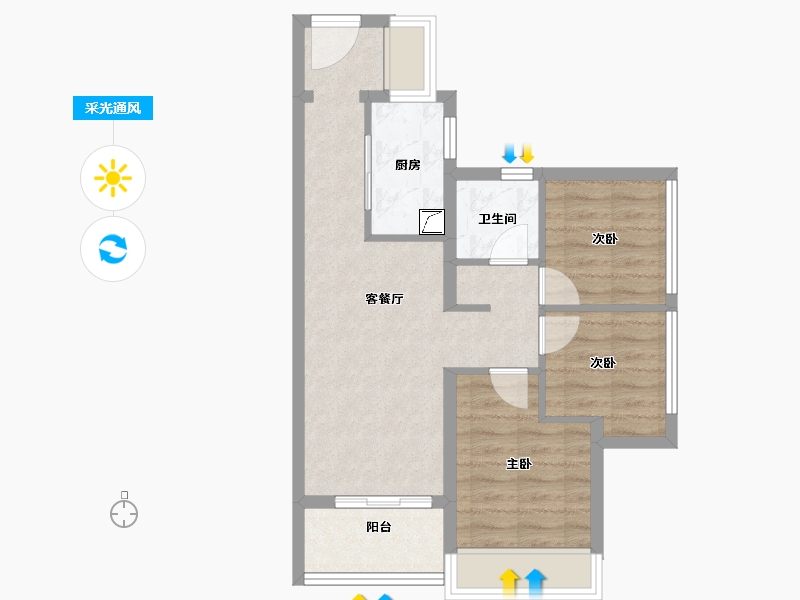 广东省-广州市-中建·鄂旅投岭南悦府-58.76-户型库-采光通风