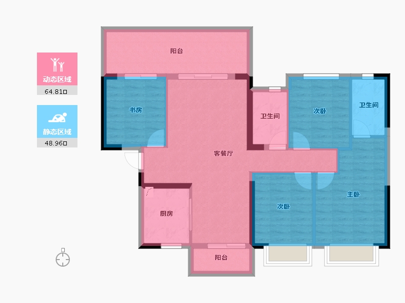 广西壮族自治区-南宁市-奥园瀚德棠悦府-102.44-户型库-动静分区