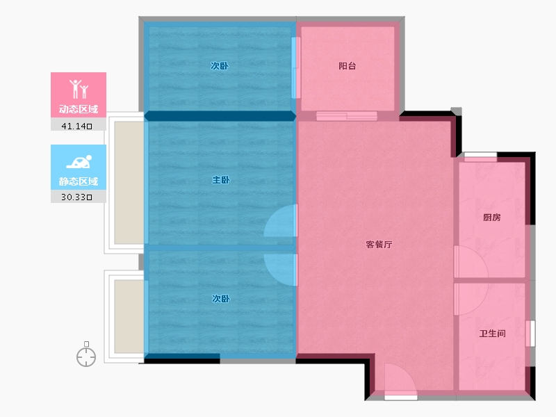 广西壮族自治区-南宁市-荣和公园里-64.51-户型库-动静分区