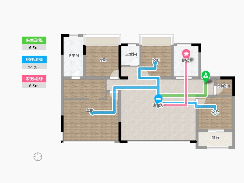 江苏省-常州市-塘月观邸-127.20-户型库-动静线