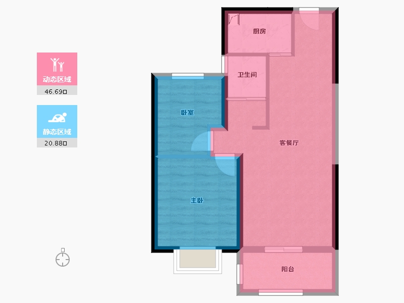 山西省-太原市-碧桂园云顶·云汇-60.03-户型库-动静分区